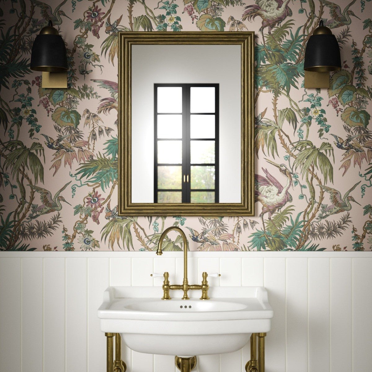 Herons Wallpaper - Pink - Warner House - Premier Wallcovering