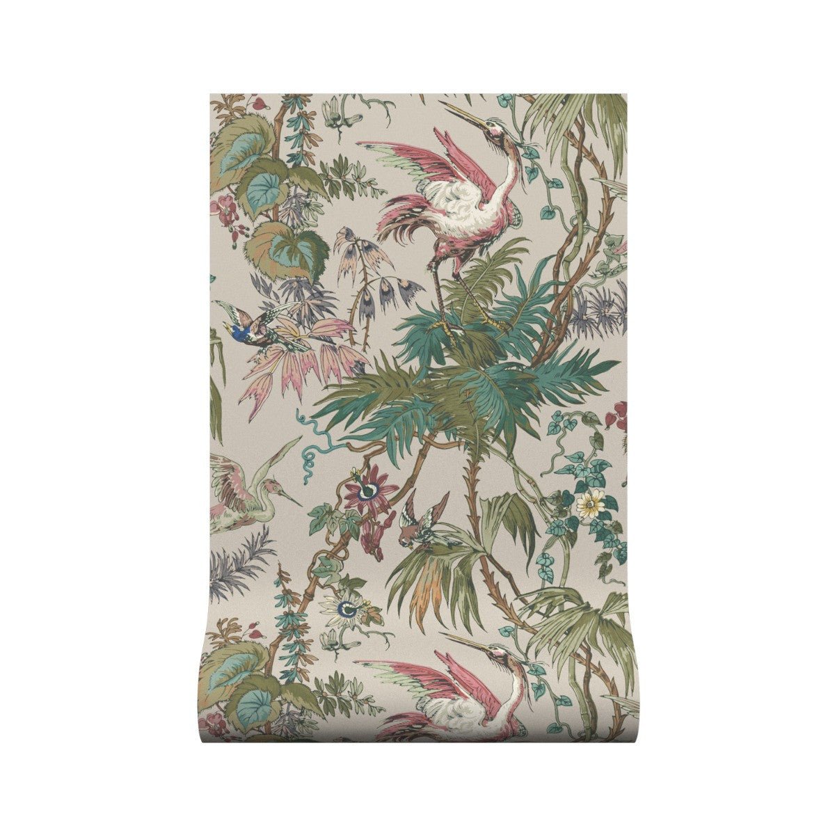 Herons Wallpaper - Stone - Warner House - Premier Wallcovering