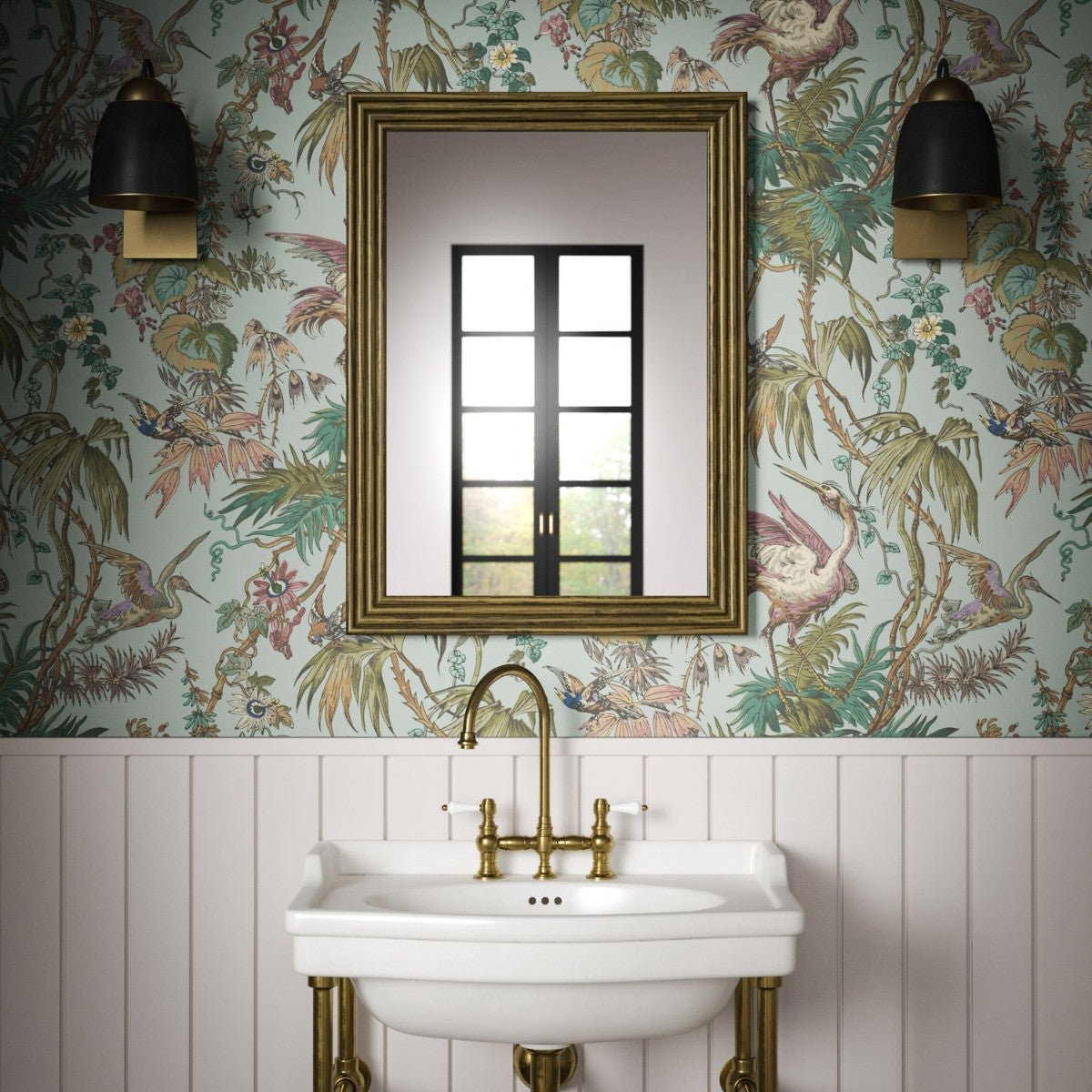 Herons Wallpaper - Mineral - Warner House - Premier Wallcovering