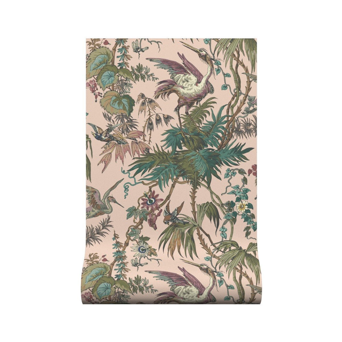 Herons Wallpaper - Pink - Warner House - Premier Wallcovering