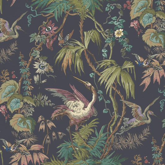 Herons Wallpaper - Ebony - Warner House - Premier Wallcovering