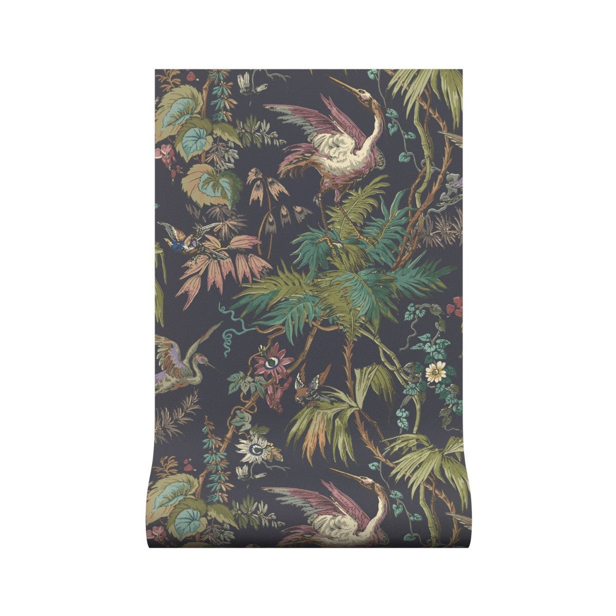 Herons Wallpaper - Ebony - Warner House - Premier Wallcovering