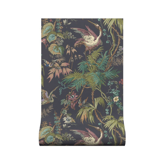 Herons Wallpaper - Ebony - Warner House - Premier Wallcovering
