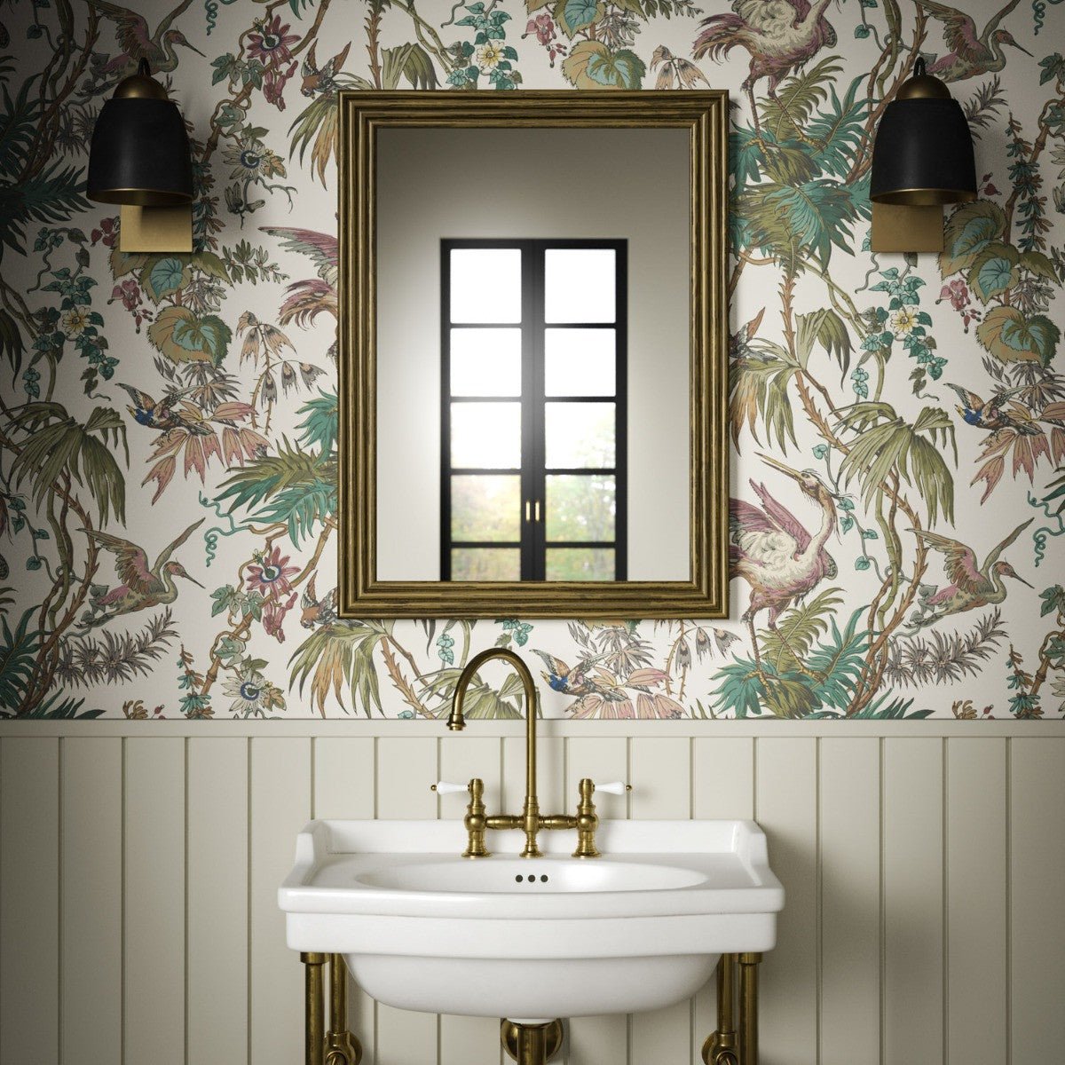 Herons Wallpaper - Ivory - Warner House - Premier Wallcovering