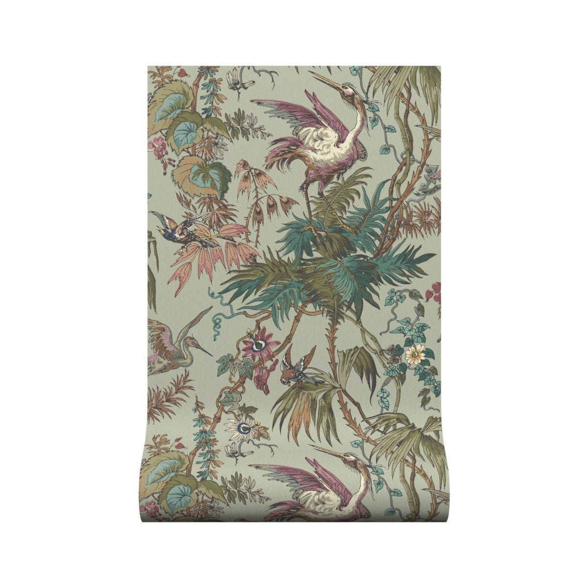 Herons Wallpaper - Sage - Warner House - Premier Wallcovering