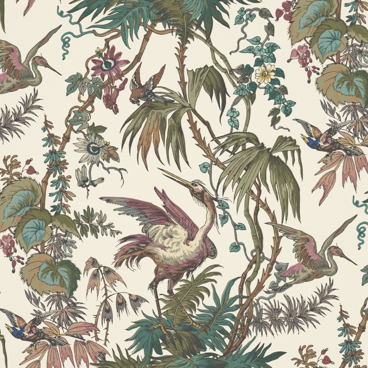 Herons Wallpaper - Ivory - Warner House - Premier Wallcovering
