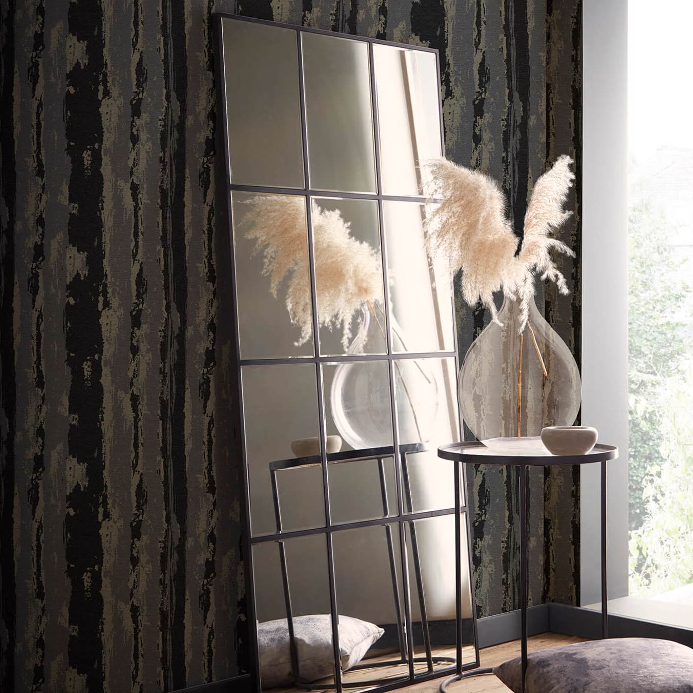 Herrera Wallpaper - Noir - Clarke & Clarke - W0223/03 - Premier Wallcovering