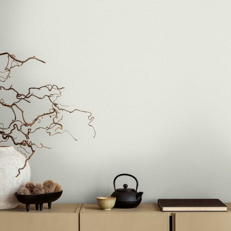 Hessian Texture Wallpaper - White/Grey - Michalsky Living - 39986-9 - Premier Wallcovering