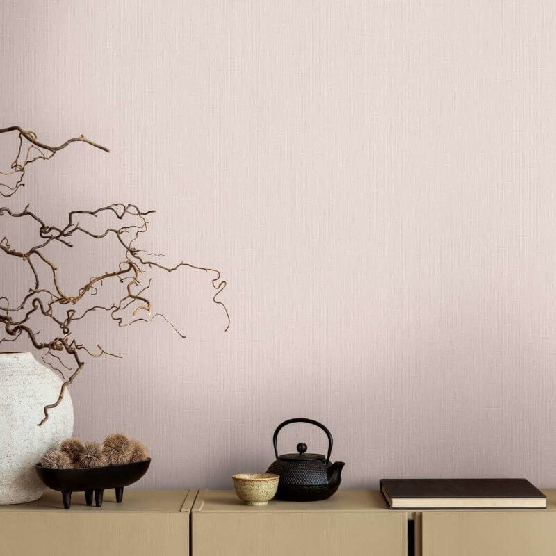 Hessian Texture Wallpaper - Pink - Michalsky Living - 39987-2 - Premier Wallcovering