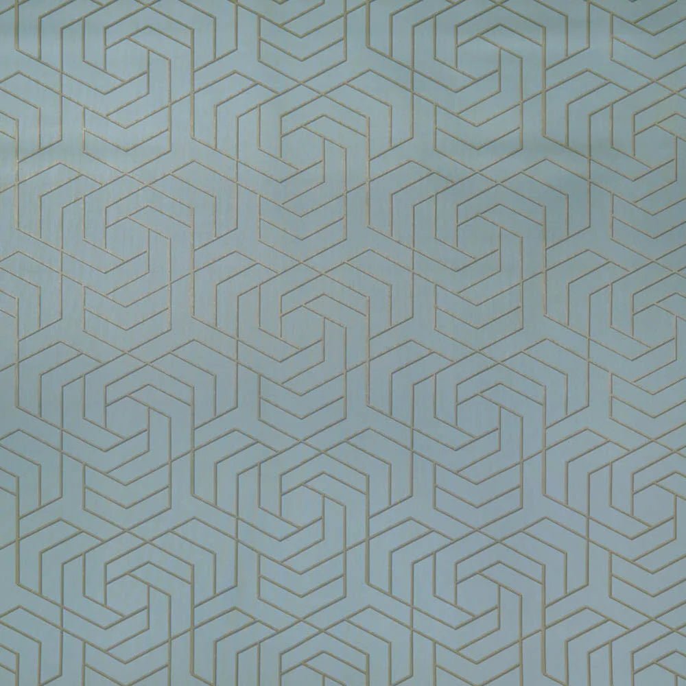 Hexagon Trellis Wallpaper - Duckegg - Osborne & Little - W7352-06 - Premier Wallcovering