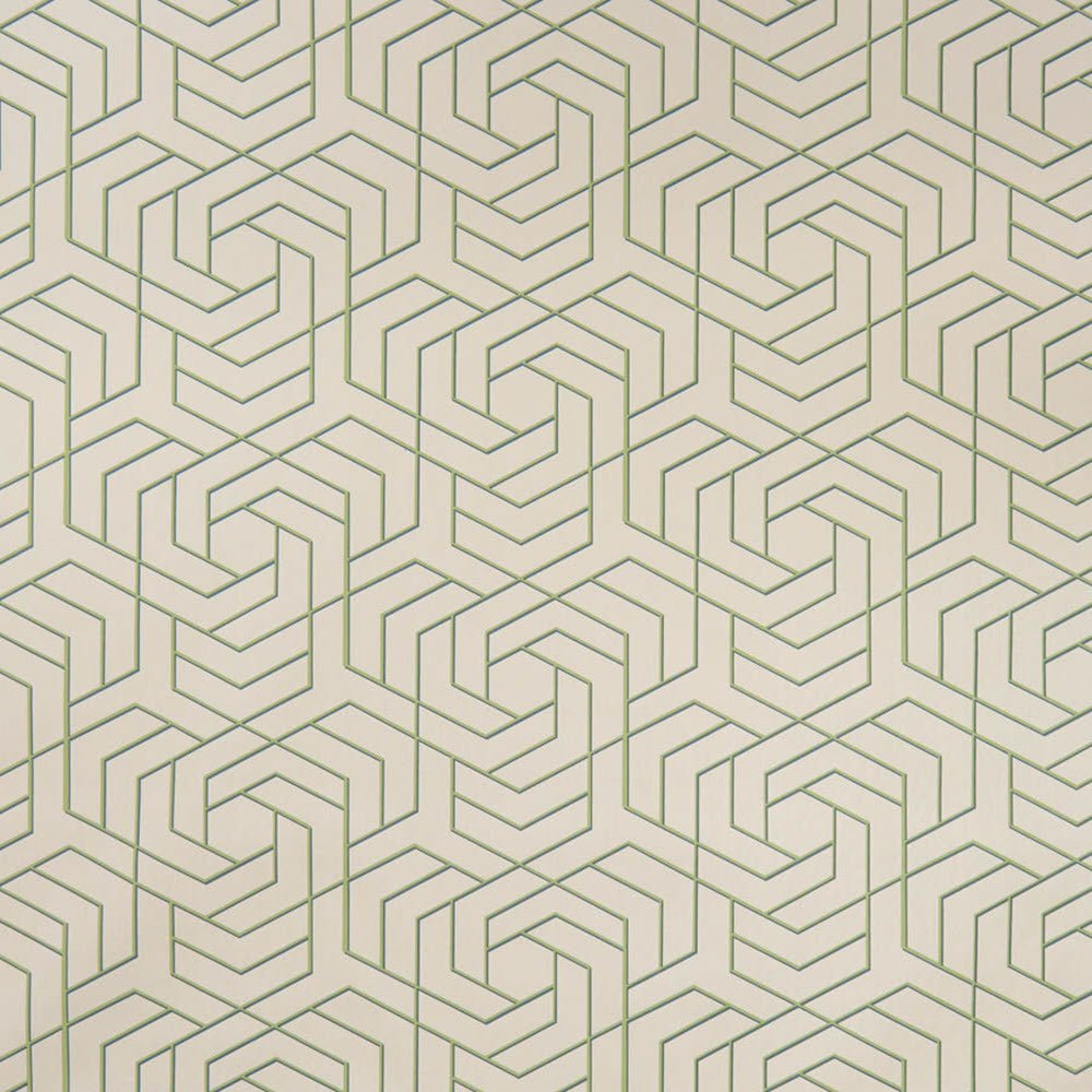 Hexagon Trellis Wallpaper - Cream - Osborne & Little - W7352-02 - Premier Wallcovering