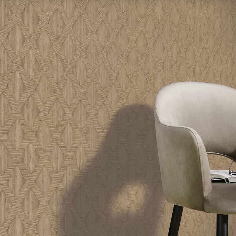 Hidden Harmony Geometric Wallpaper - Natural - Erismann - 10509 - 11 - Premier Wallcovering