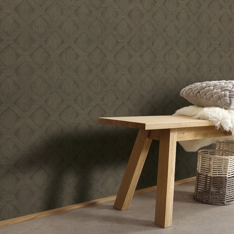 Hidden Harmony Geometric Wallpaper - Forest Green - Erismann - 10509 - 36 - Premier Wallcovering