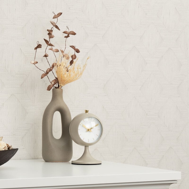 Hidden Harmony Geometric Wallpaper - Ivory - Erismann - 10509 - 31 - Premier Wallcovering