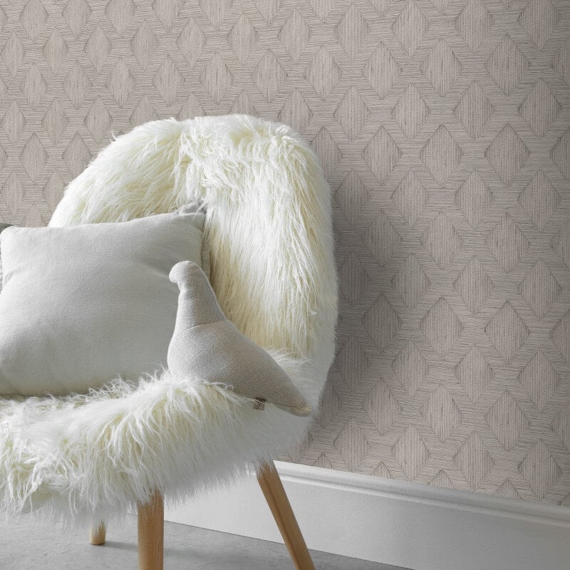 Hidden Harmony Geometric Wallpaper - Grey - Erismann - 10509 - 37 - Premier Wallcovering