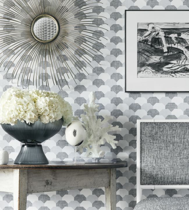 Hidden Hills Wallpaper - Navy & White - Thibaut - T27010 - Premier Wallcovering
