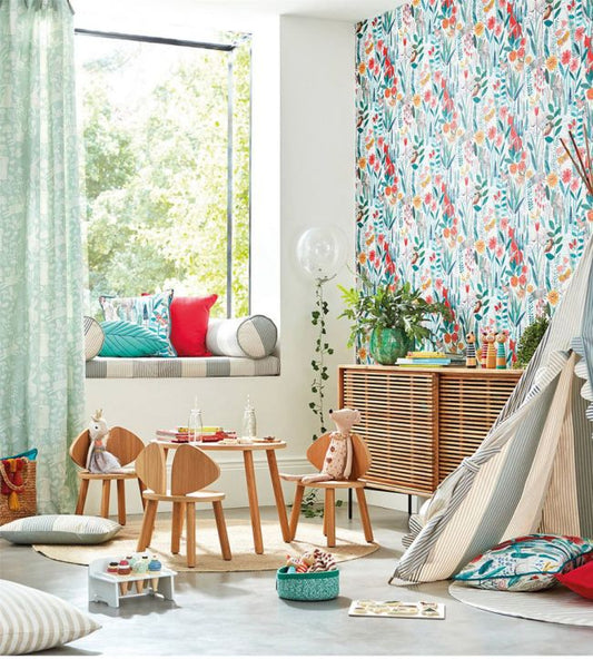 Hide & Seek Wallpaper - Poppy/Marine/Ochre - HLTF112633 - Harlequin - Premier Wallcovering