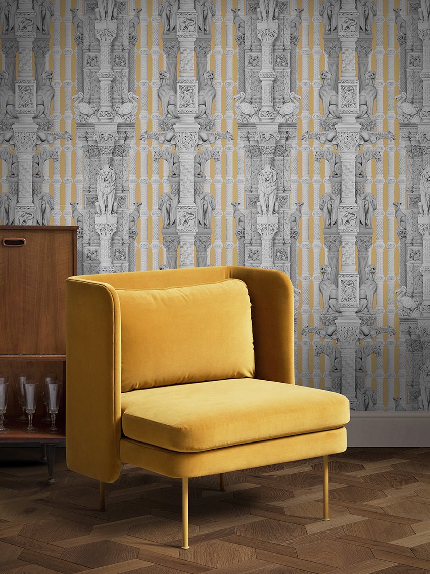 Hierarchy Wallpaper - Mustard - Divine Savages - DVS038-HIE-MUS-WR - Premier Wallcovering