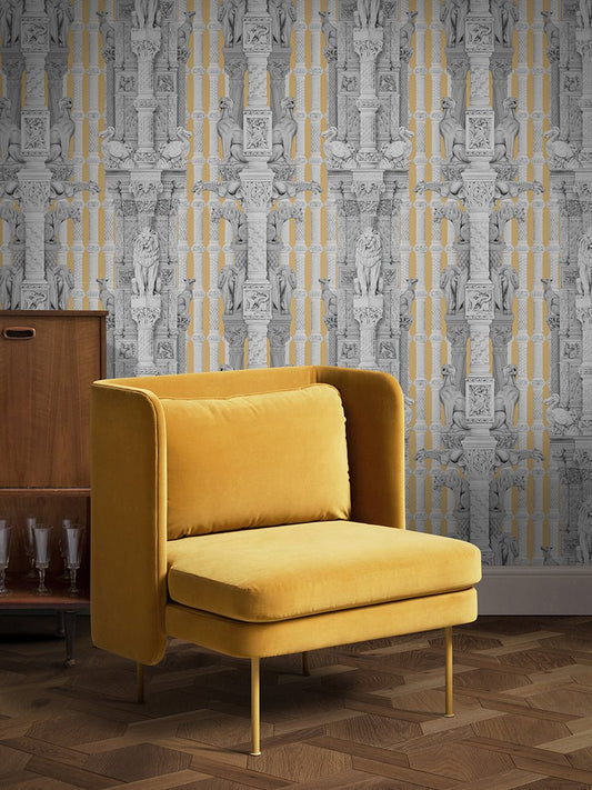Hierarchy Wallpaper - Mustard - Divine Savages - DVS038-HIE-MUS-WR - Premier Wallcovering