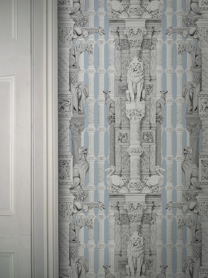 Hierarchy Wallpaper - Blue - Divine Savages - DVS040-HIE-BLU-WR - Premier Wallcovering