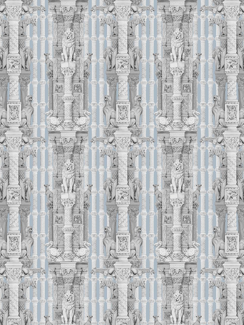 Hierarchy Wallpaper - Blue - Divine Savages - DVS040-HIE-BLU-WR - Premier Wallcovering