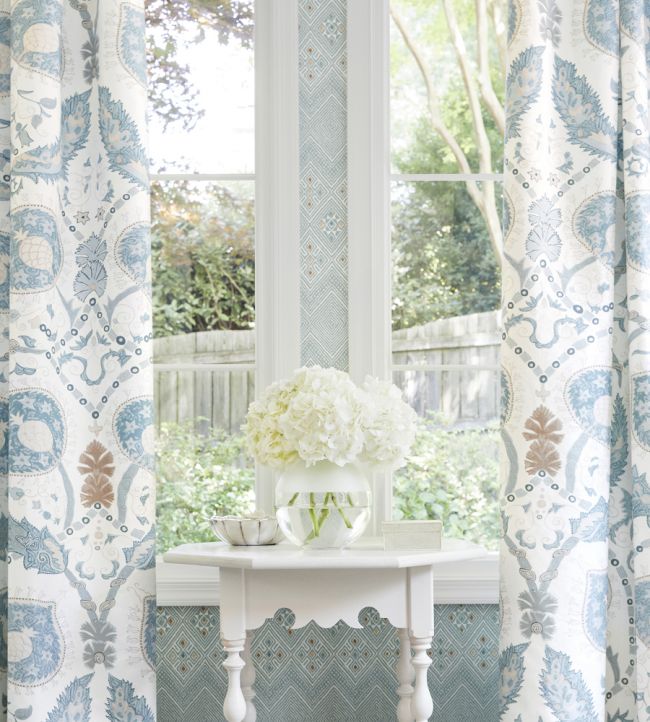 High Plains Wallpaper - Navy & White - Thibaut - T13231 - Premier Wallcovering