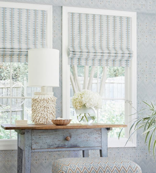 High Plains Wallpaper - Navy & White - Thibaut - T13231 - Premier Wallcovering
