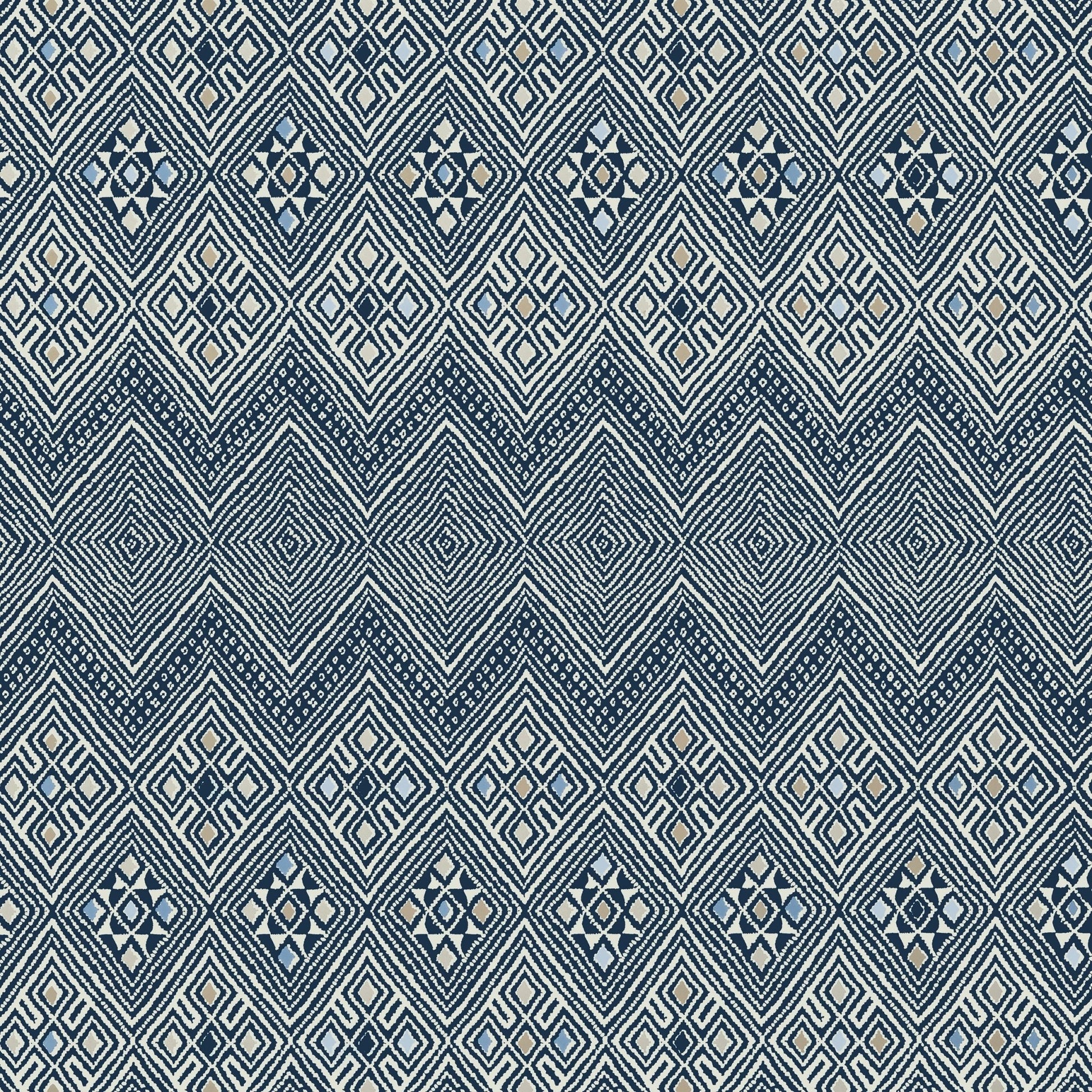 High Plains Wallpaper - Navy & White - Thibaut - T13231 - Premier Wallcovering