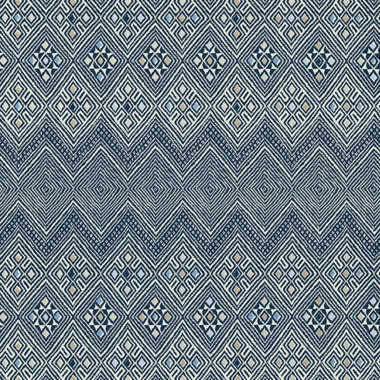 High Plains Wallpaper - Navy & White - Thibaut - T13231 - Premier Wallcovering