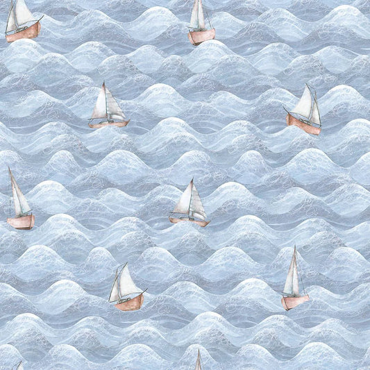 High Tide Wallpaper - Cornflower Blue - LAN100297 - Lucie Annabel - Premier Wallcovering