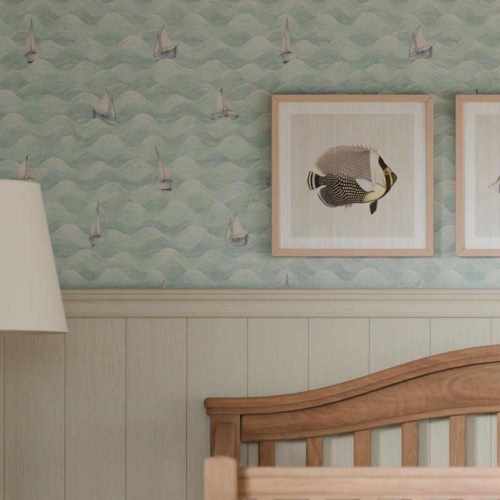 High Tide Wallpaper - Duck Egg - LAN100298 - Lucie Annabel - Premier Wallcovering