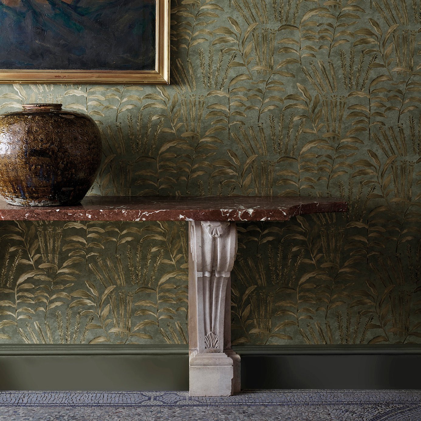 Highclere Wallpaper - Olivine - ZDAR312854 - Zoffany - Premier Wallcovering