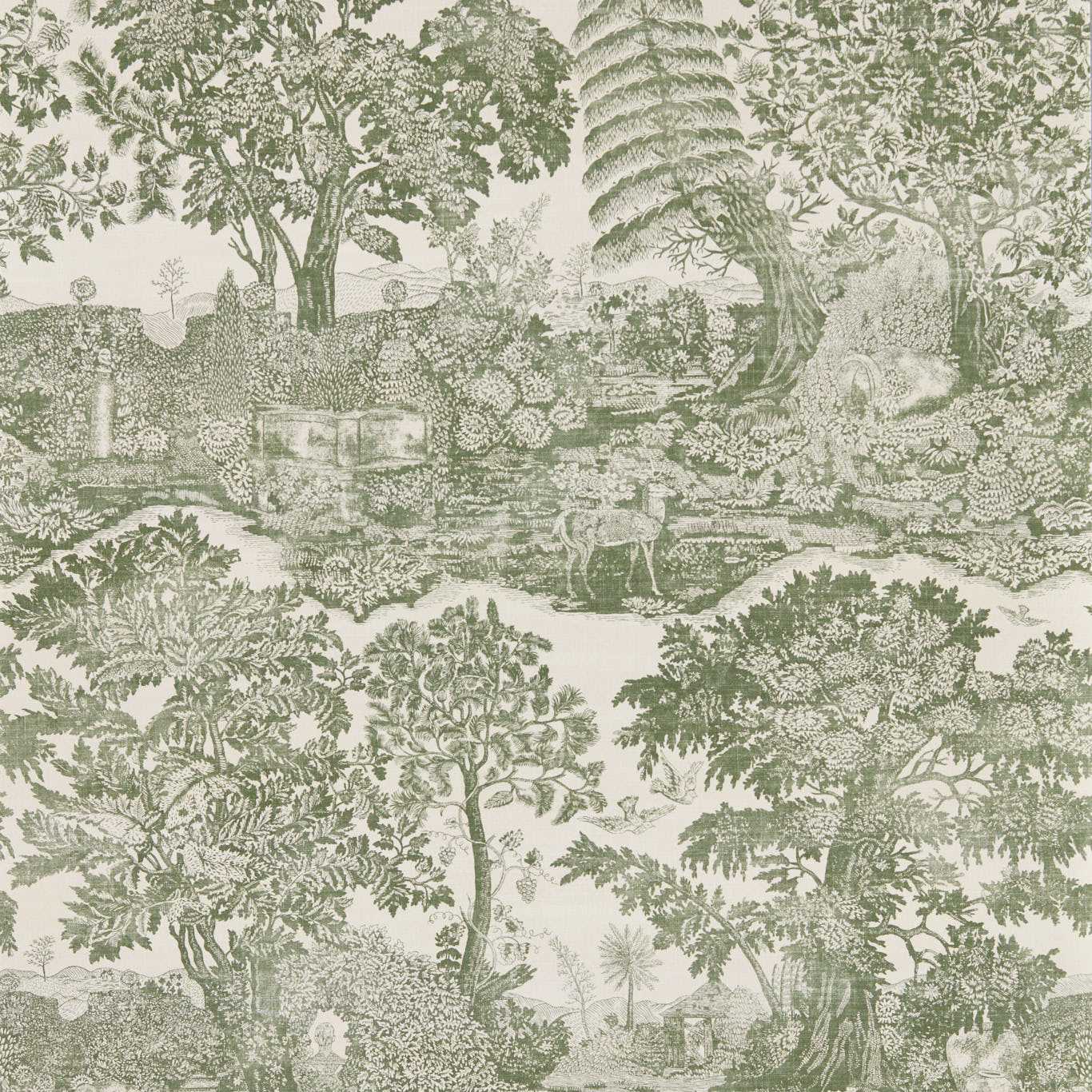 Highgrove Toile Wallpaper - Yew Green - Sanderson - DHIP217479 - Premier Wallcovering