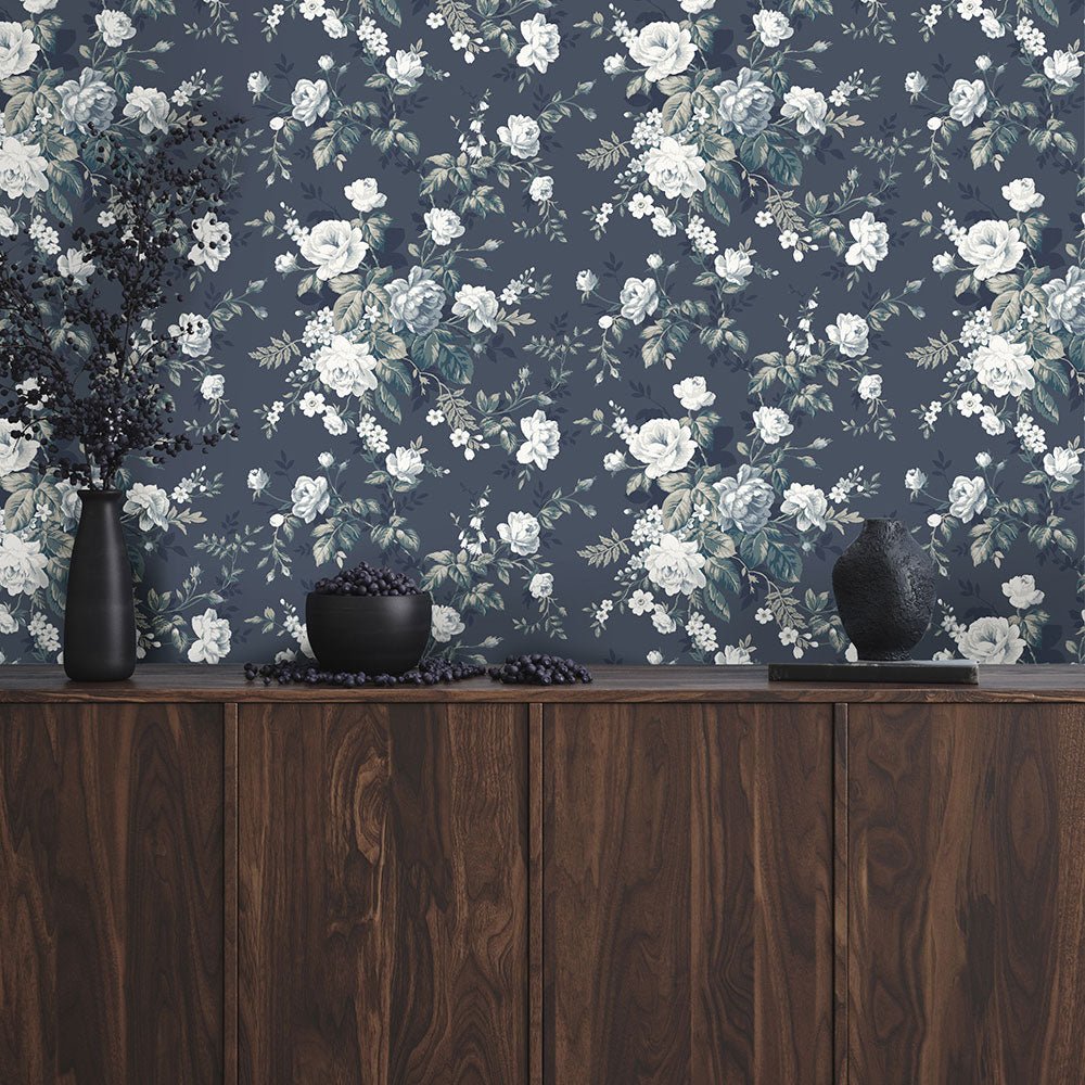 Highgrove Wallpaper - Navy - Timothy Wilman - TW2439 - Premier Wallcovering