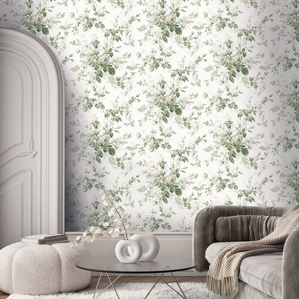 Highgrove Wallpaper - Sage - Timothy Wilman - TW2442 - Premier Wallcovering