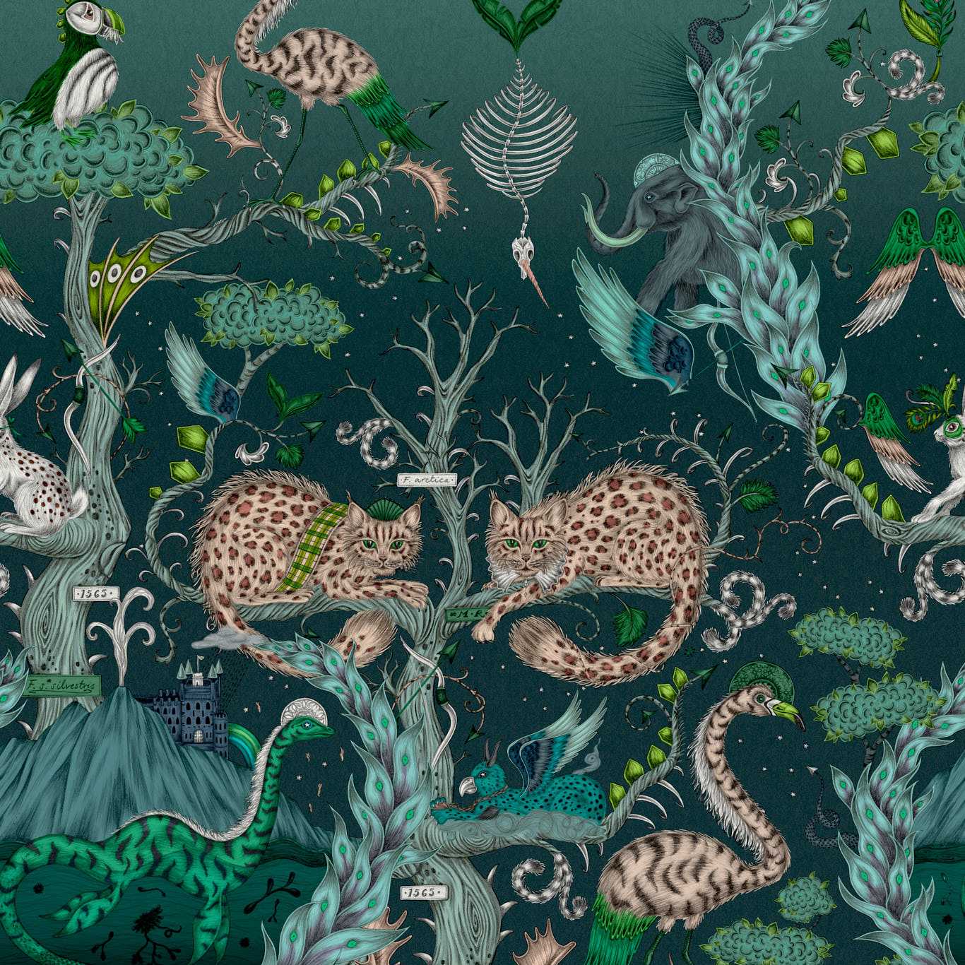 Highland Wonder Wallpaper - Lagoon - Clarke & Clarke - Emma J Shipley - W0202/01 - Premier Wallcovering
