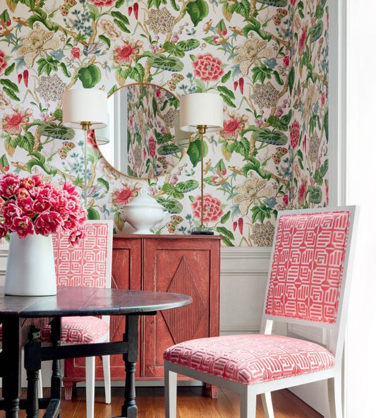 Hill Garden Wallpaper - Spa Blue - Thibaut - T13654 - Premier Wallcovering