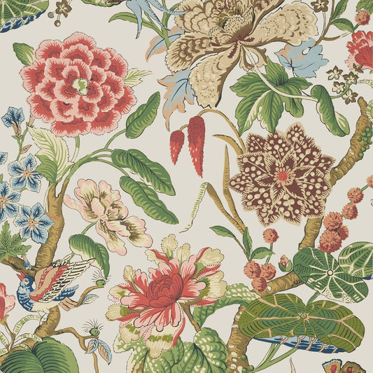 Hill Garden Wallpaper - Flax - Thibaut - T13657 - Premier Wallcovering