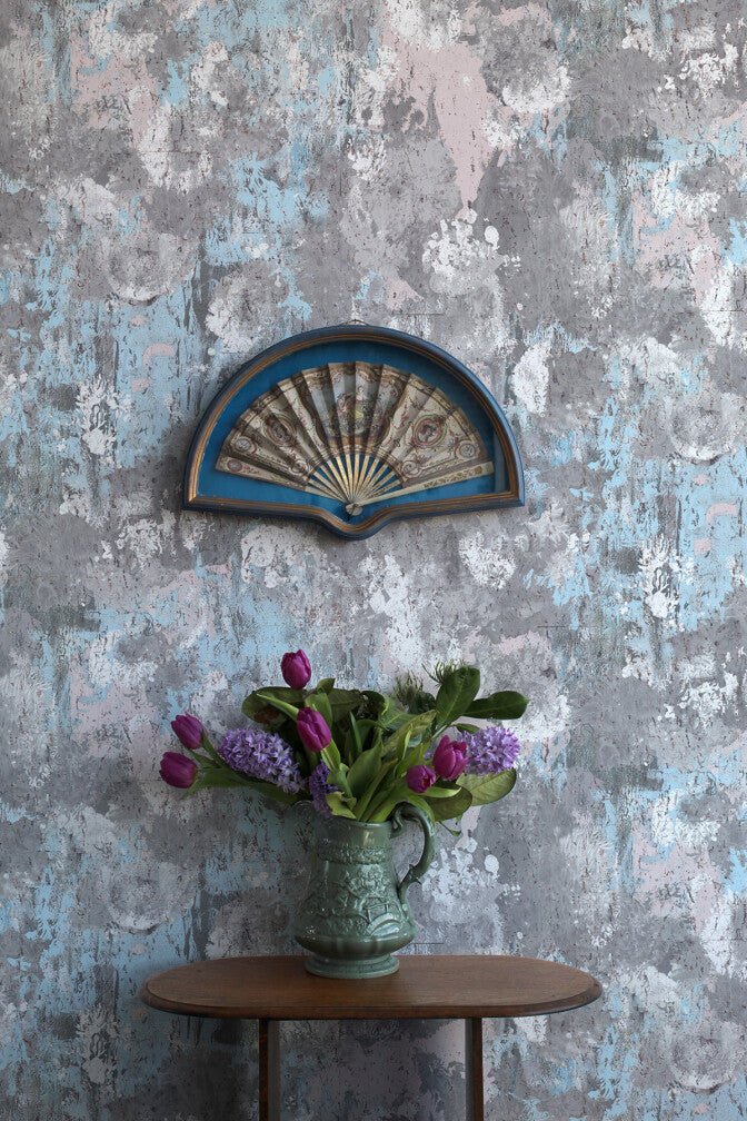 Hodge Splodge Cork Wallpaper - Blue Hint Mash - Timorous Beasties - DWN/HODS/WSCF/03 - Premier Wallcovering