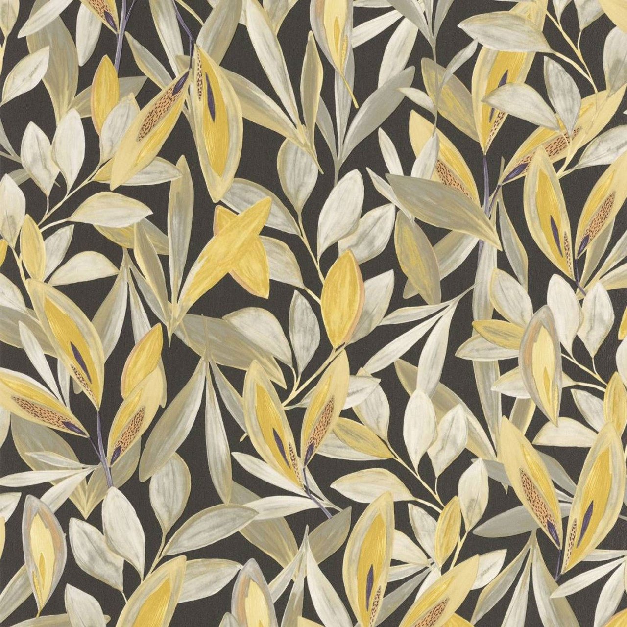 Hojas Nicaragua Wallpaper - Taupe And Noir - Casadeco - 85971530 - Premier Wallcovering