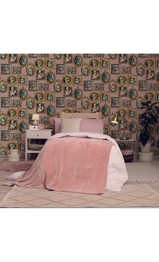 Holden Regal Beasts Wallpaper - Pink - Holden Décor - 13793 - Premier Wallcovering