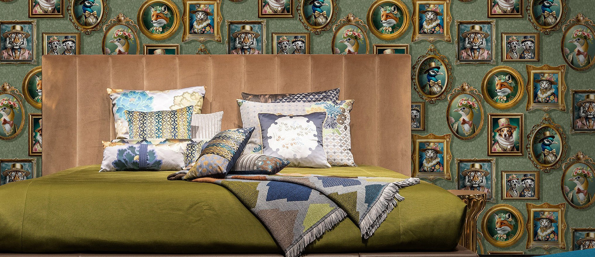 Holden Regal Beasts Wallpaper - Sage - Holden Décor - 13792 - Premier Wallcovering