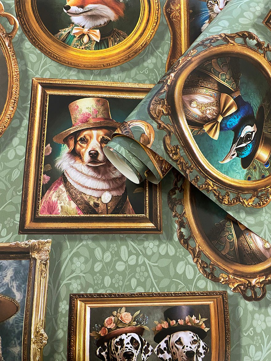 Holden Regal Beasts Wallpaper - Sage - Holden Décor - 13792 - Premier Wallcovering