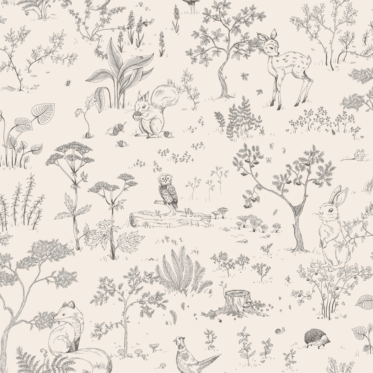 Hollie Wallpaper - Graphite - Sandberg - S10642 - Premier Wallcovering