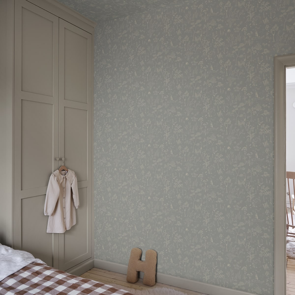 Hollie Wallpaper - Misty Blue - Sandberg - S10640 - Premier Wallcovering