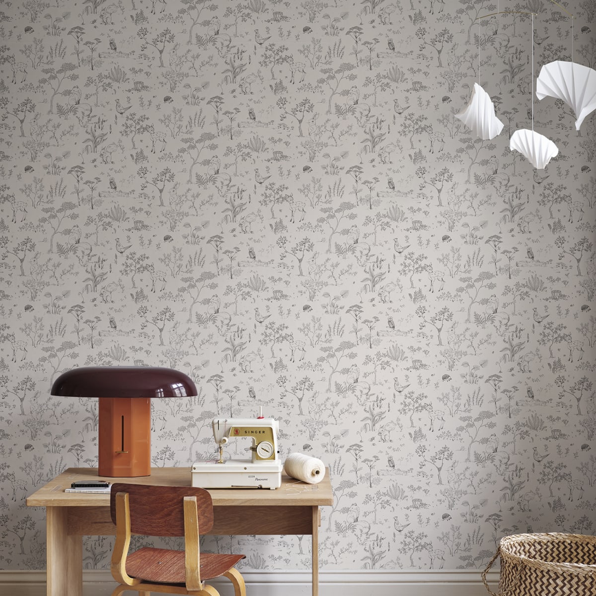 Hollie Wallpaper - Graphite - Sandberg - S10642 - Premier Wallcovering