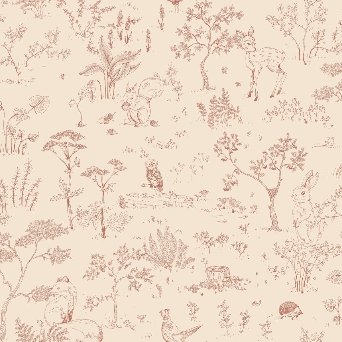 Hollie Wallpaper - Terracotta - Sandberg - S10641 - Premier Wallcovering