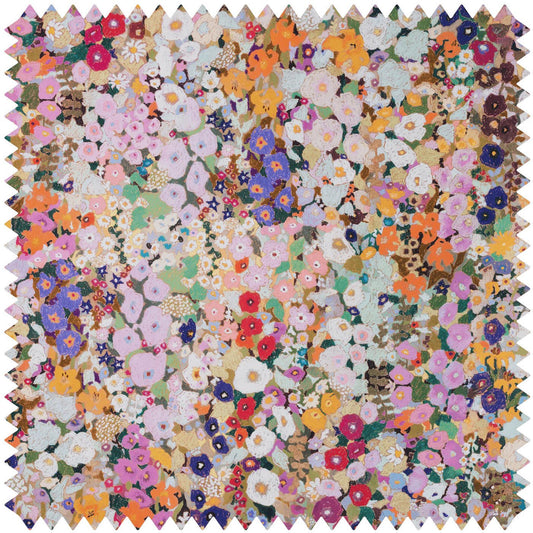 Hollyhocks Cotton Linen Fabric - Spring - House of Hackney - 1-FA-HOL-CL-SPR-XXX-XXX - Premier Wallcovering