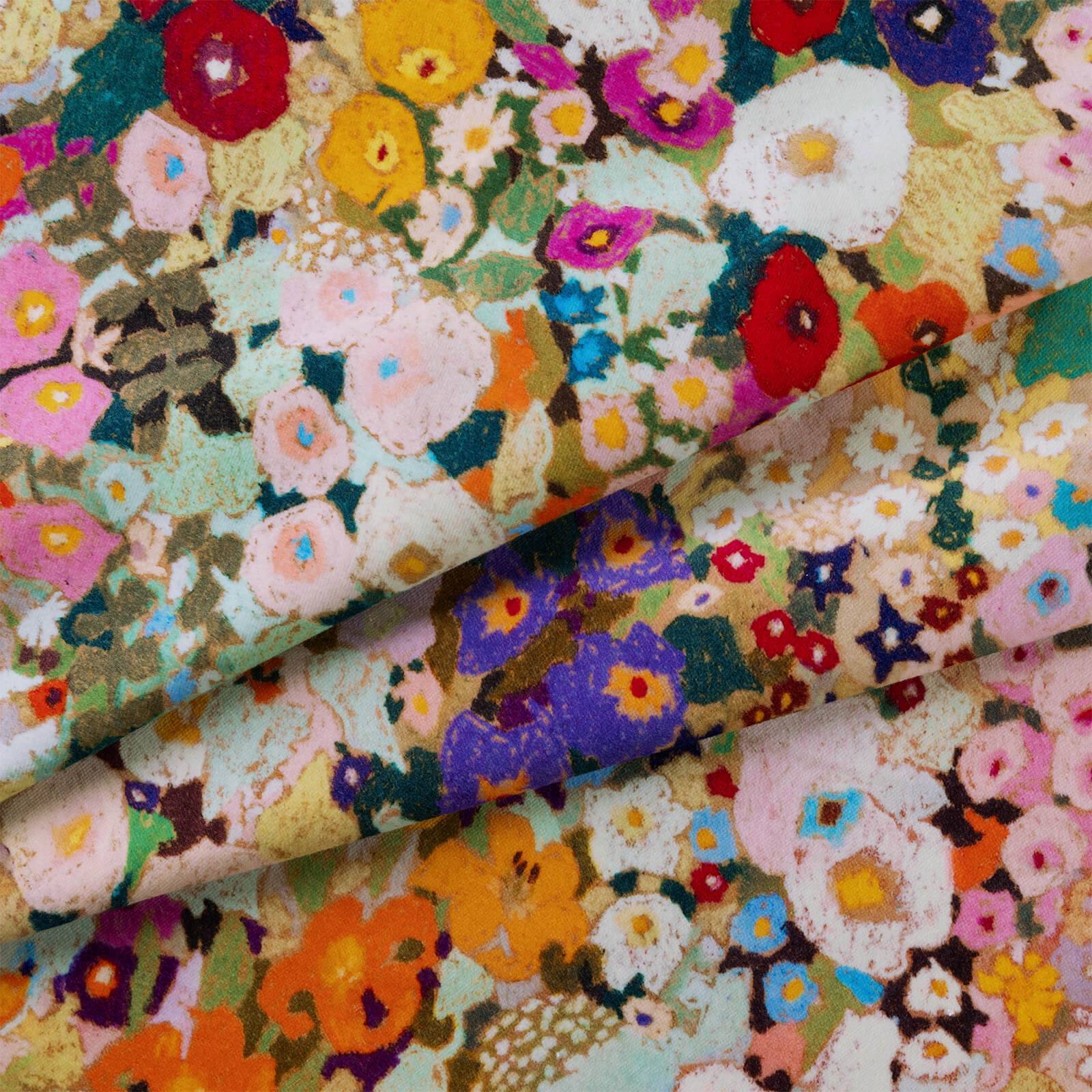Hollyhocks Organic Velvet Fabric - Spring - House of Hackney - 1-FA-HOL-OV-SPR-XXX-XXX - Premier Wallcovering