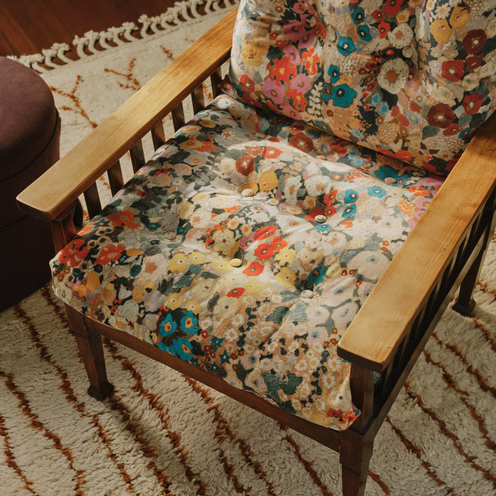 Hollyhocks Organic Velvet Fabric - Autumn - House of Hackney - 1-FA-HOL-OV-AUT-XXX-XXX - Premier Wallcovering